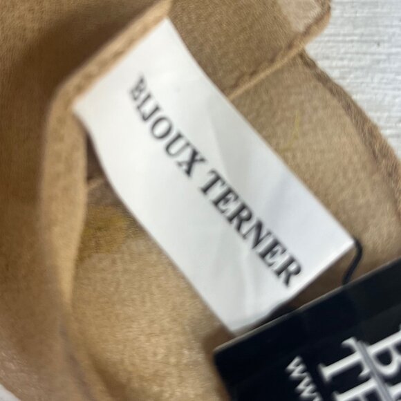 Bijoux Terner Scarf Womens Tan Gold Sequins Lightweight Elegant Accessory New - Picture 5 of 7